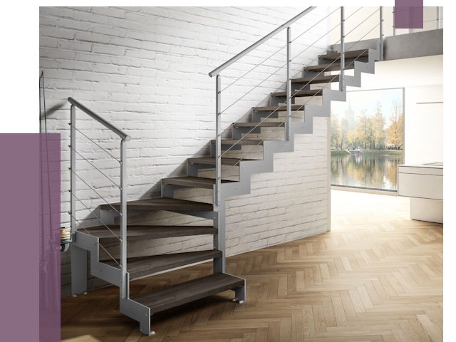 Г-образные лестницы под ключ в Томске от 39610 руб. | ПРОЛЁТ-Тмс