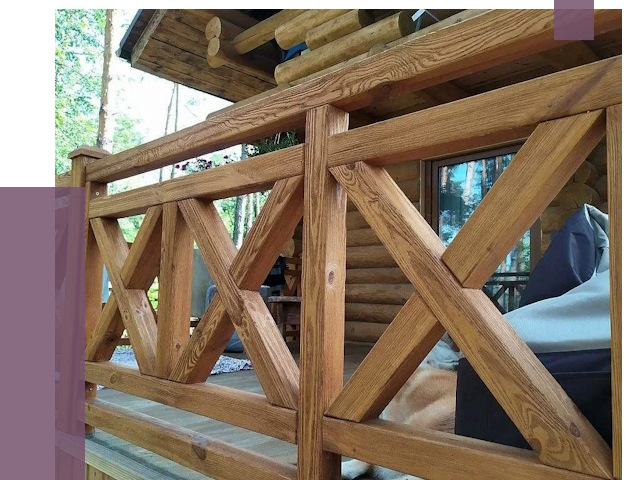 Деревянные перила под ключ в Томске от 8195 руб. 