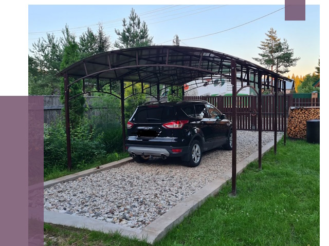 Навесы для автомобиля в Томске от 14041 руб.  | ПРОЛЁТ-Тмс