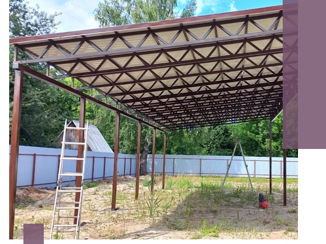 Односкатные навесы под ключ в Томске — изготовление и монтаж