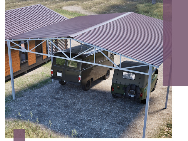 Двускатные навесы под ключ в Томске — изготовление и монтаж