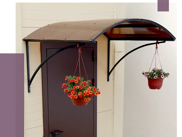 Козырьки над входом в Томске от 15844 руб.  | ПРОЛЁТ-Тмс