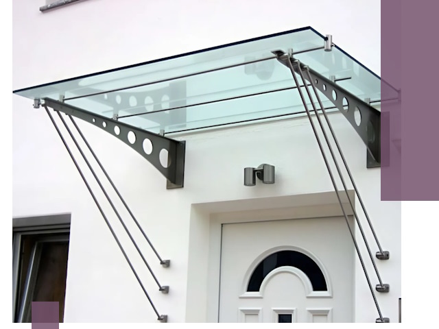 Козырьки над входом под ключ в Томске — изготовление и монтаж