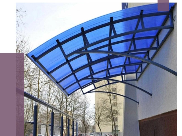 Козырьки из поликарбоната в Томске от 4589 руб. под ключ | ПРОЛЁТ-Тмс