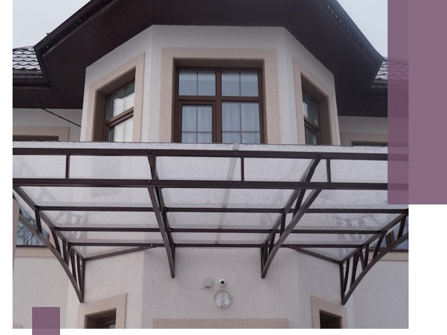 Козырьки из поликарбоната под ключ в Томске