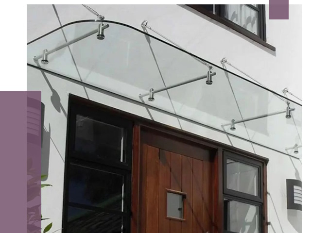 Стеклянные козырьки в Томске от 20215 руб. | ПРОЛЁТ-Тмс