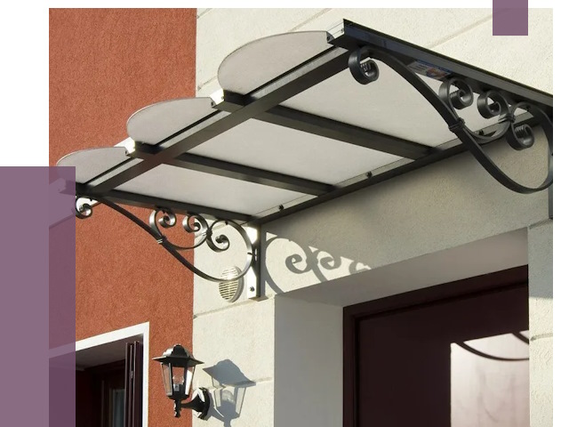 Односкатные козырьки в Томске от 8960 руб.  | ПРОЛЁТ-Тмс