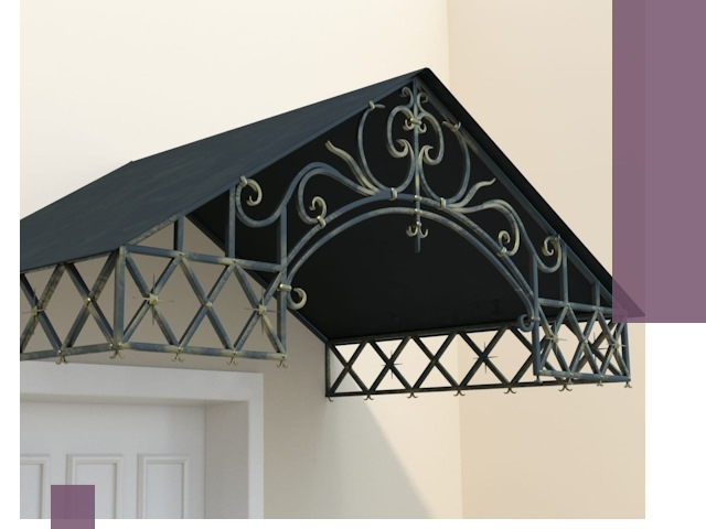 Двускатные металлические козырьки под ключ в Томске